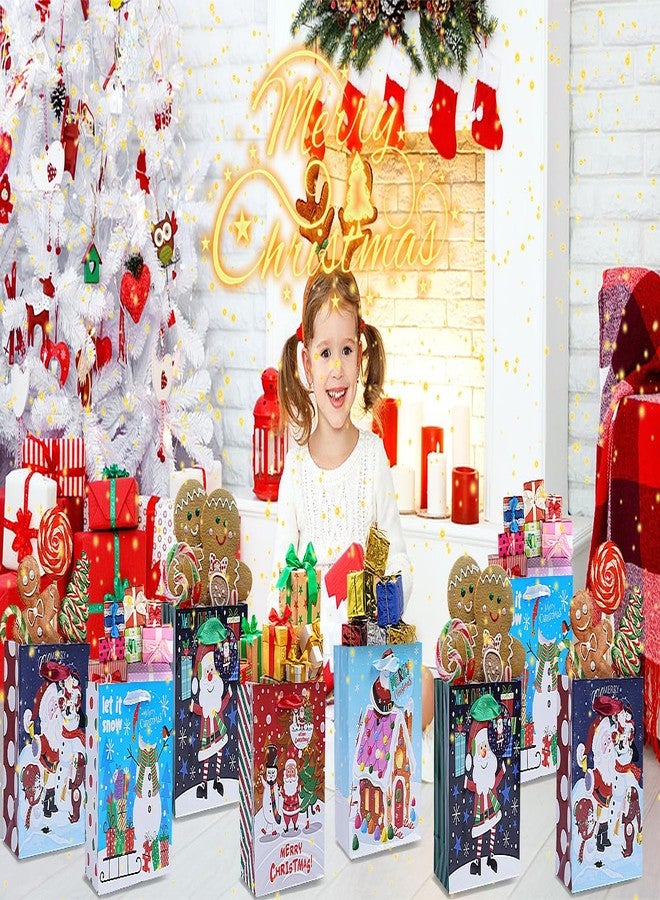 Jaywayang 20Pcs Small Chirstmas Gift Bags with Tags, Little Paper Bags with Handles Assorted Christmas Prints for Xmas Holiday Presents Wrapping. - Image 3